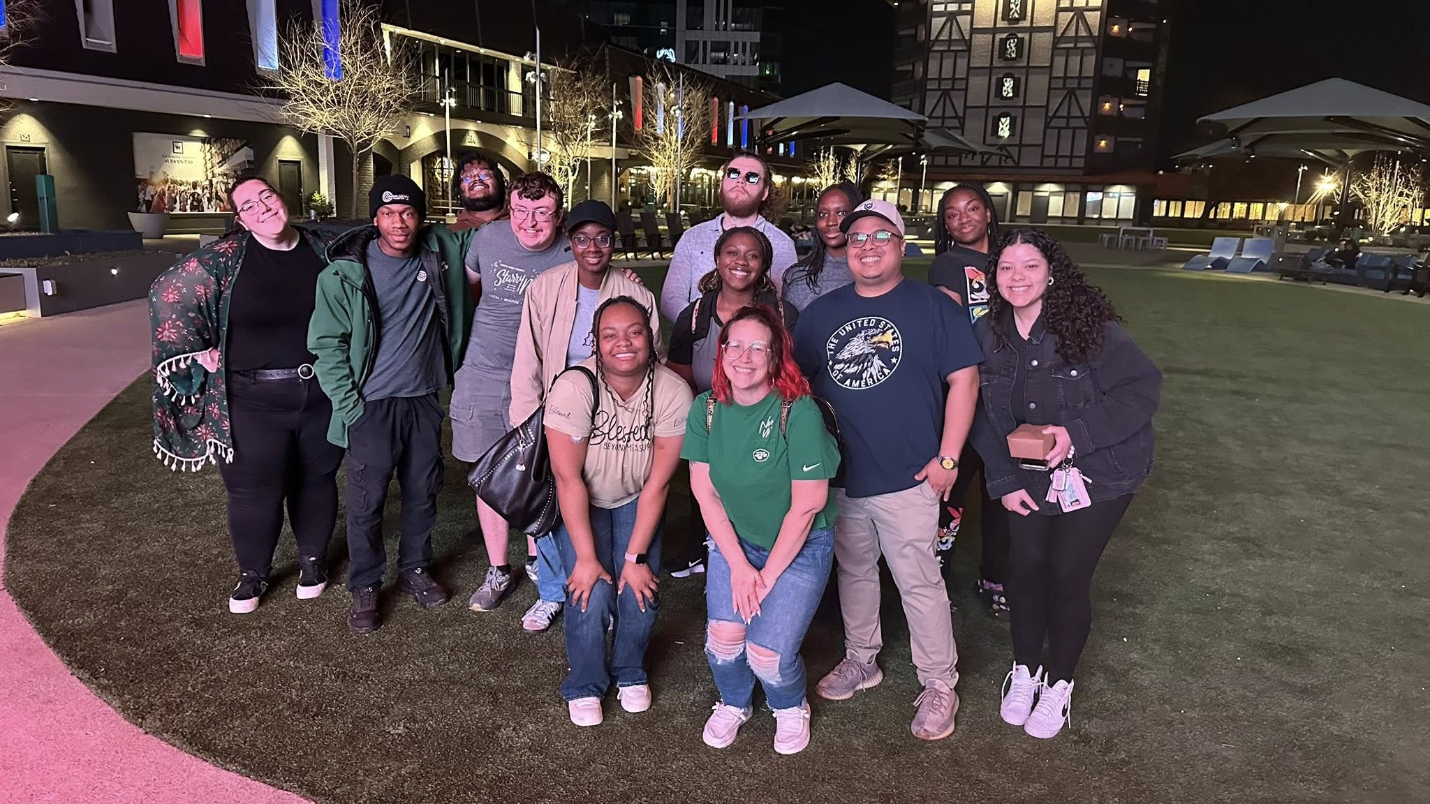 The Crossings Young Adult Ministry out together for a night in downtown St. Louis